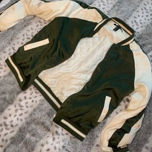 Green and cream Varsity jacket